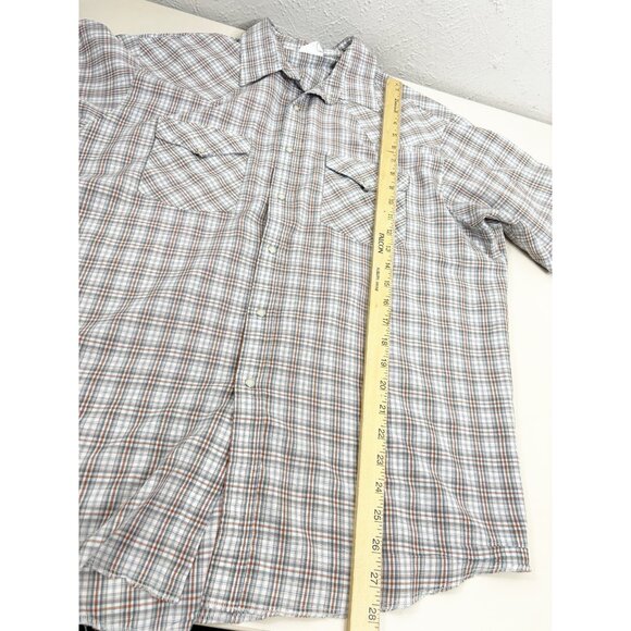 VTG Express Rider XL Western Pearl Snap Short Sleeve Plaid Shirt EUC - Picture 3 of 6
